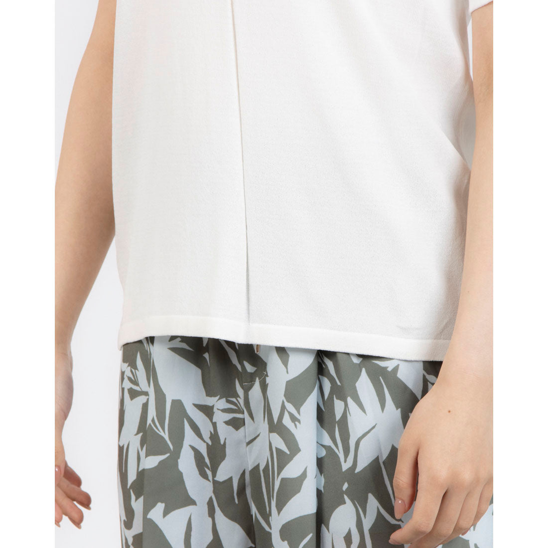 インタープラネット INTERPLANET RNシンプルニットTシャツ (オフホワイト) オフホワイト