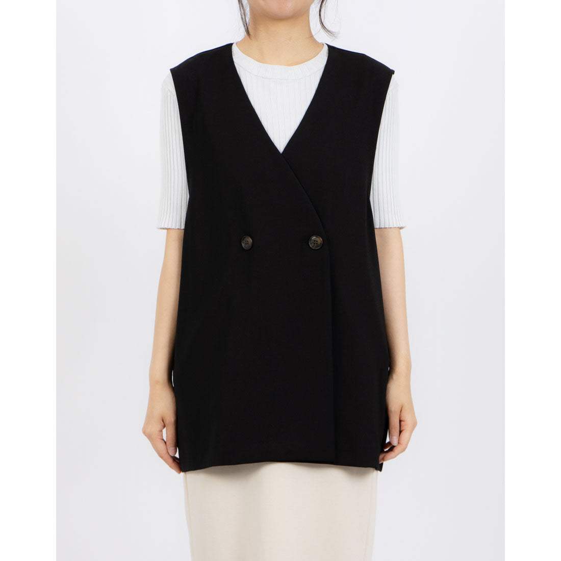 インタープラネット INTERPLANET 【CLOCHE】接触冷感ダブルベスト (ブラック) ブラック