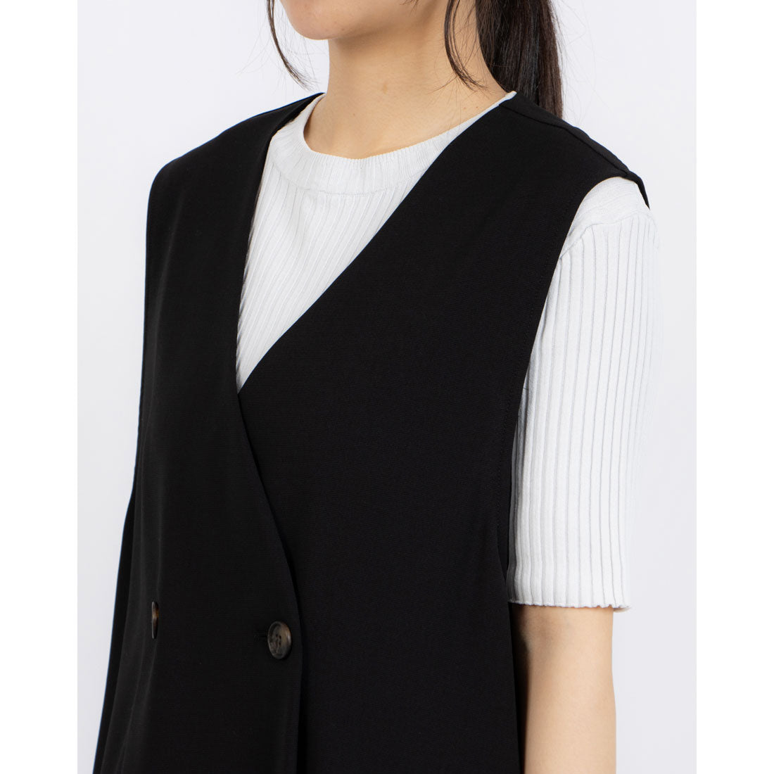 インタープラネット INTERPLANET 【CLOCHE】接触冷感ダブルベスト (ブラック) ブラック