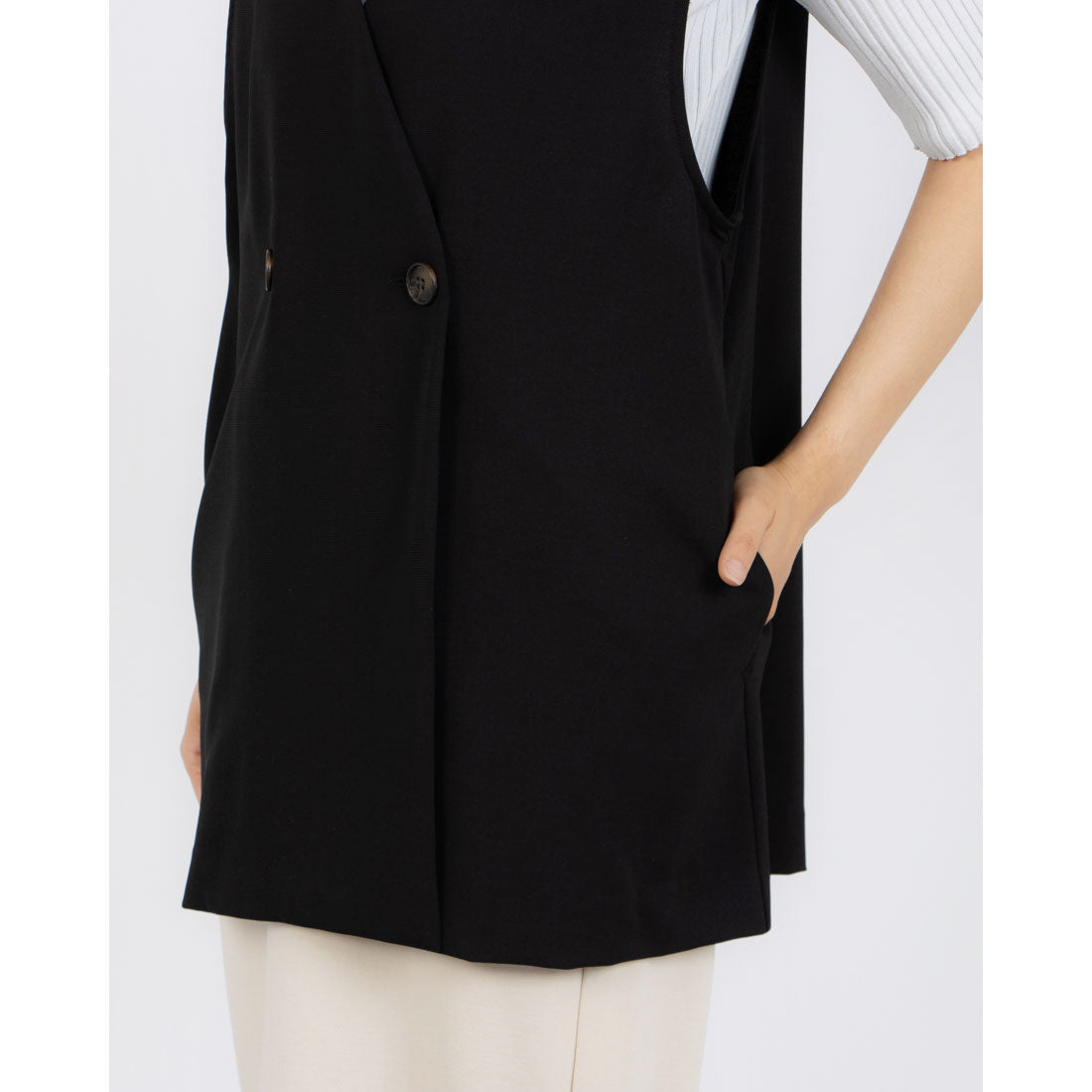 インタープラネット INTERPLANET 【CLOCHE】接触冷感ダブルベスト (ブラック) ブラック