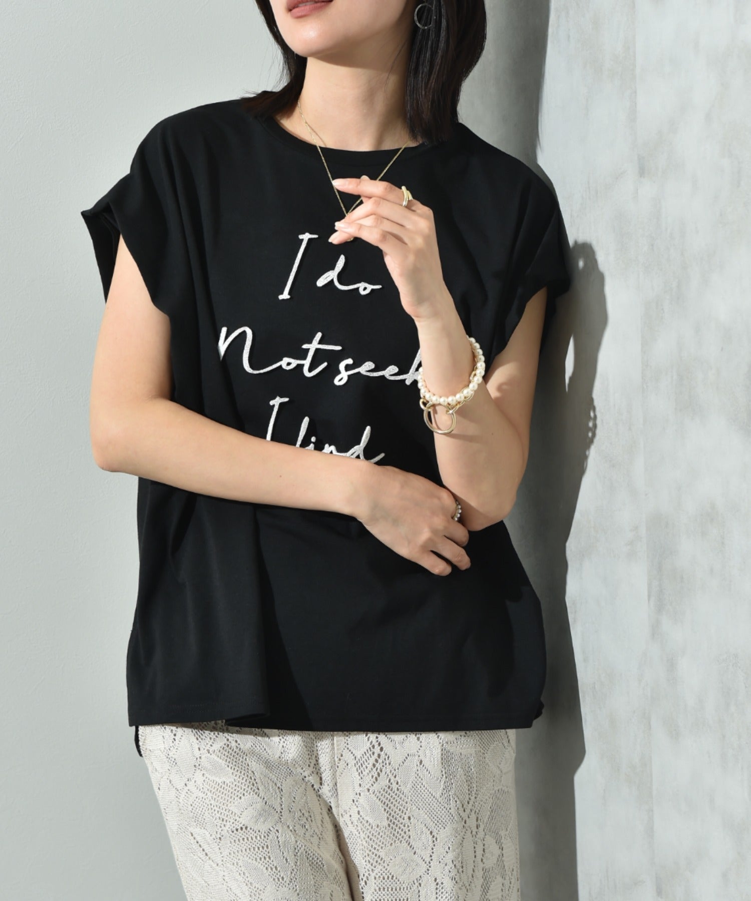 インタープラネット INTERPLANET TC天竺歯ブラシ刺繍ロゴT (ブラック) ブラック