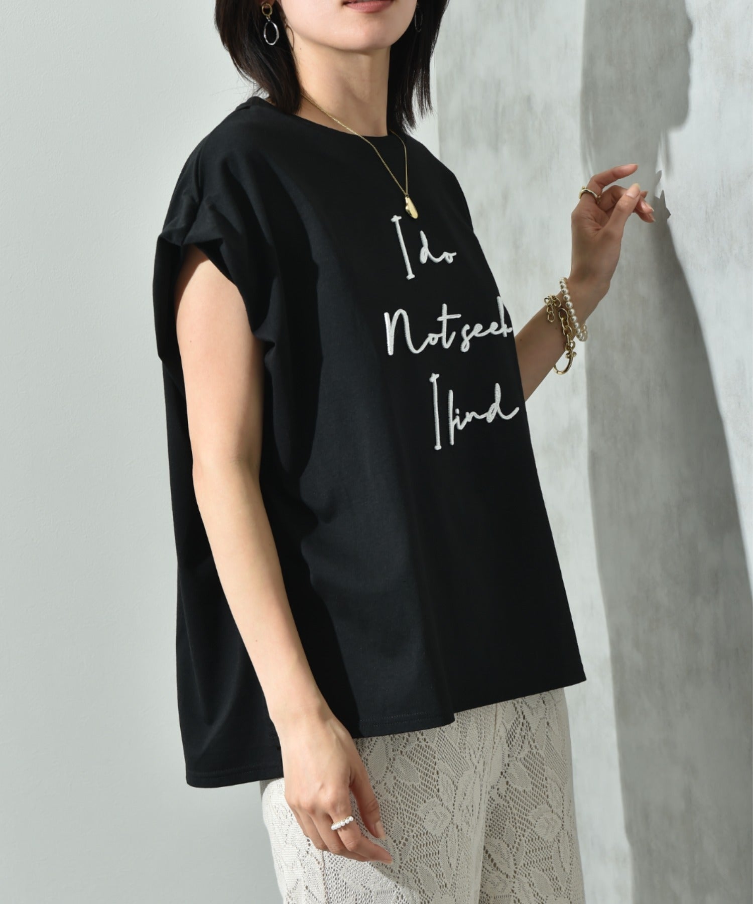 インタープラネット INTERPLANET TC天竺歯ブラシ刺繍ロゴT (ブラック) ブラック