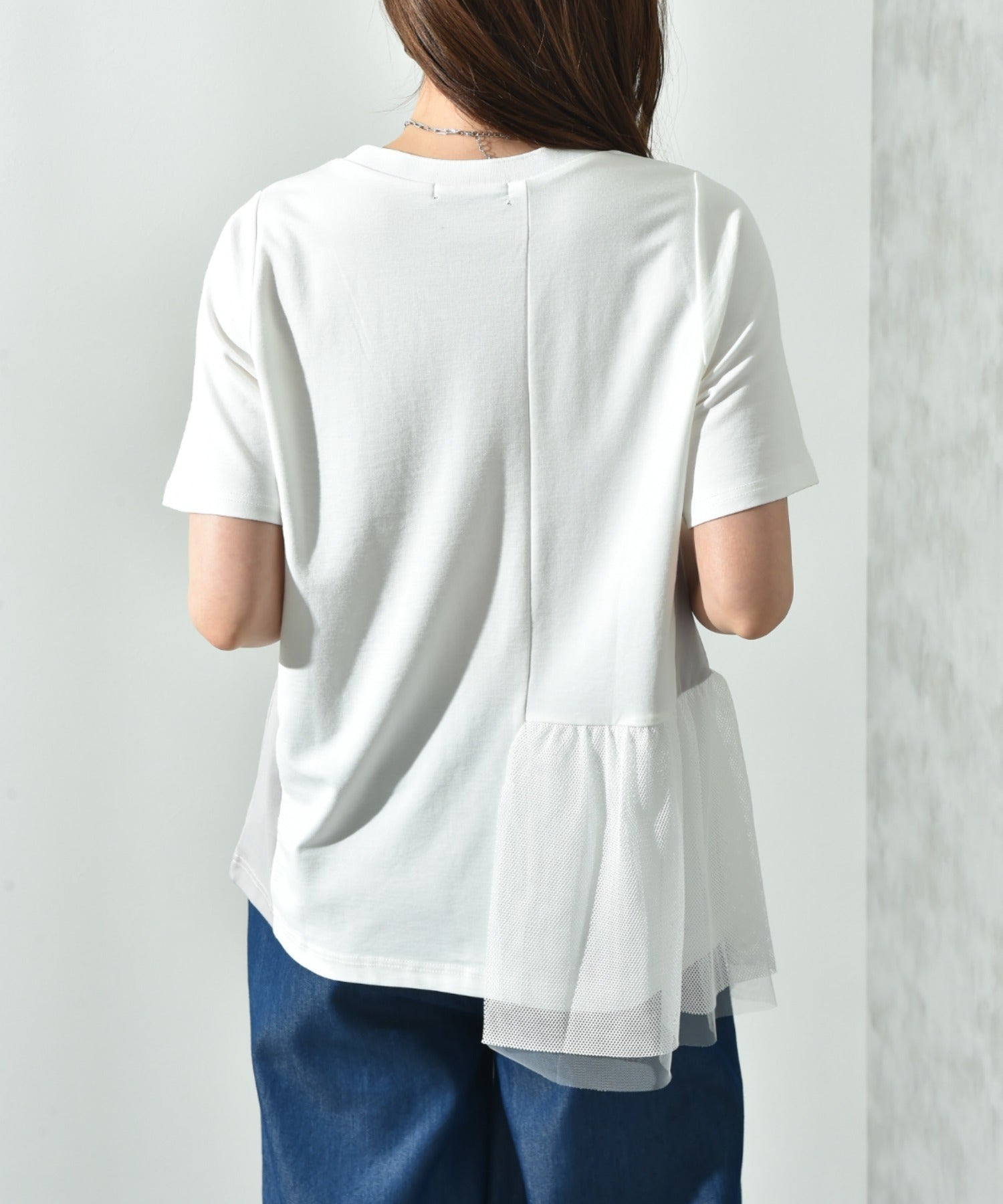 インタープラネット INTERPLANET 裾メッシュ切替プルオーバー (ホワイト) ホワイト