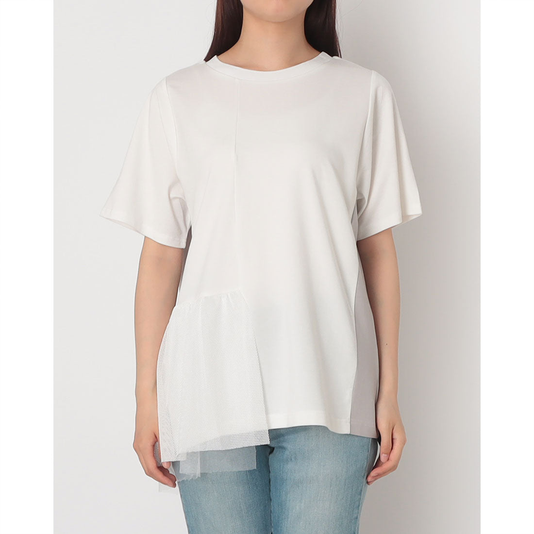 インタープラネット INTERPLANET 裾メッシュ切替プルオーバー (ホワイト) ホワイト