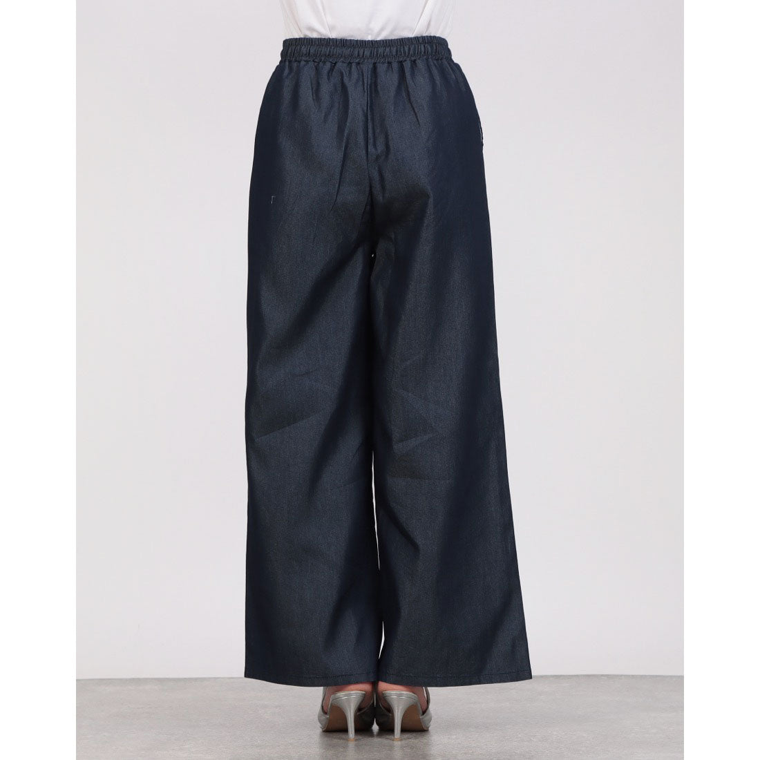 インタープラネット INTERPLANET ライトデニムワイドパンツ (ネイビー) ネイビー