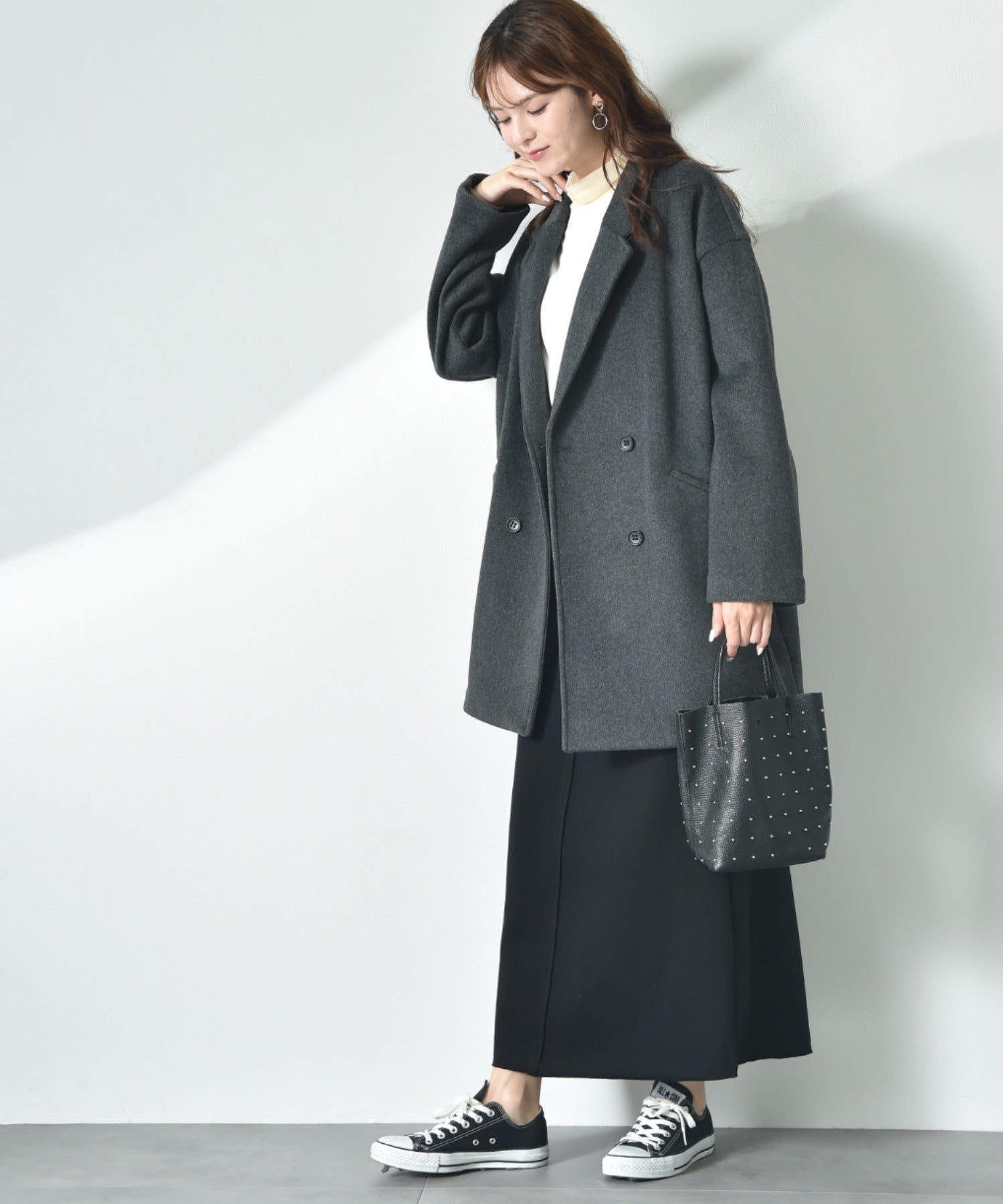 インタープラネット INTERPLANET ニットビーバーピーコート (グレー) グレー