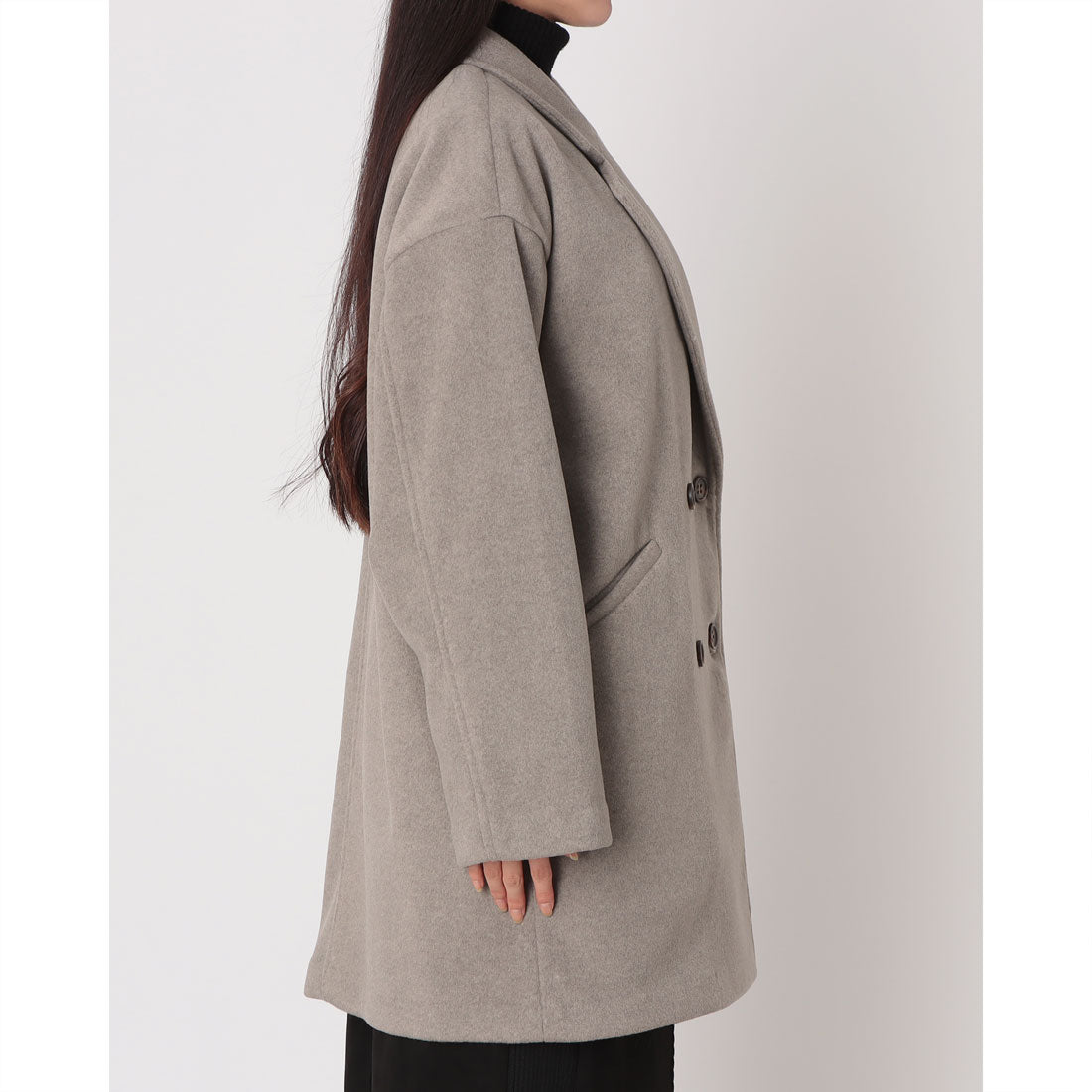 インタープラネット INTERPLANET ニットビーバーピーコート (グレー) グレー