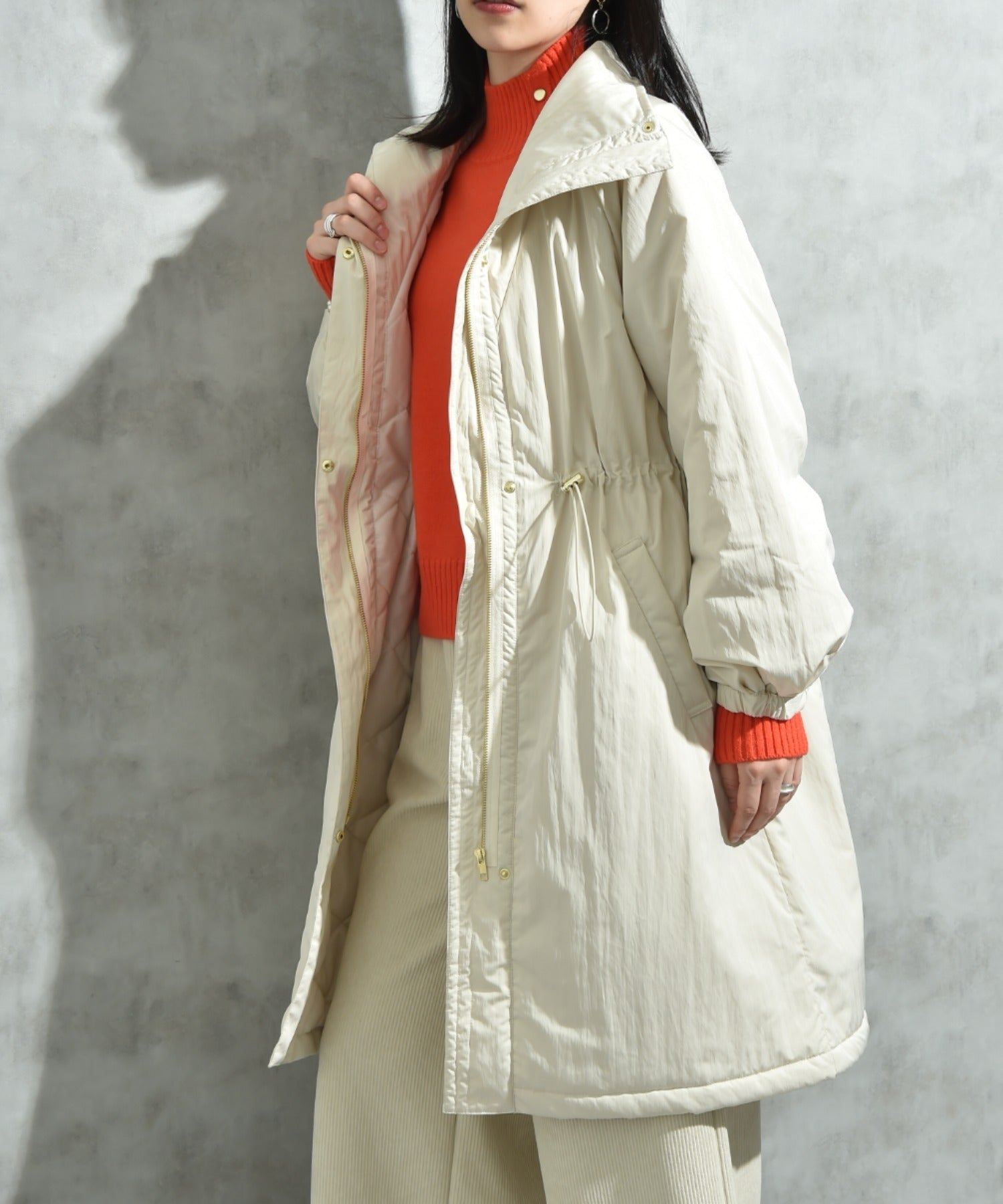 インタープラネット INTERPLANET ウ゛ィンテージクロスZIPロングコート (ブラック) ブラック