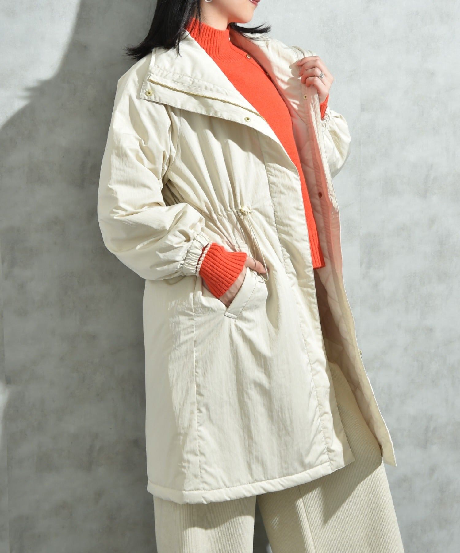 インタープラネット INTERPLANET ウ゛ィンテージクロスZIPロングコート (ブラック) ブラック