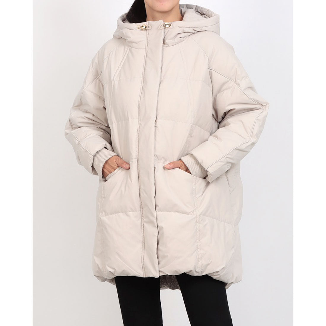 インタープラネット INTERPLANET ストレッチフードミドルピュアダウン (グレージュ) グレージュ