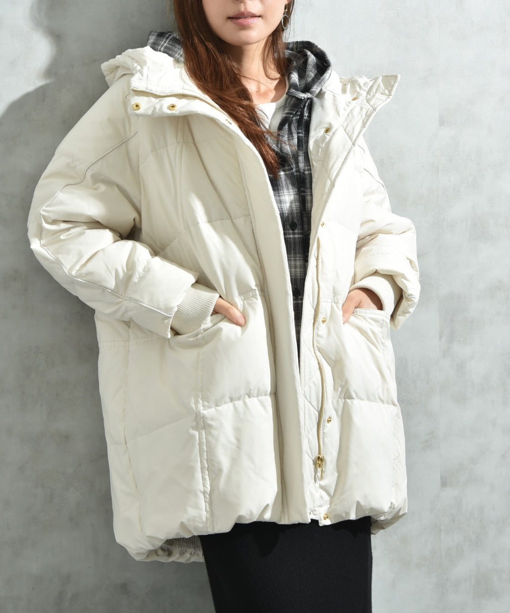 インタープラネット INTERPLANET ストレッチフードミドルピュアダウン (グレージュ) グレージュ