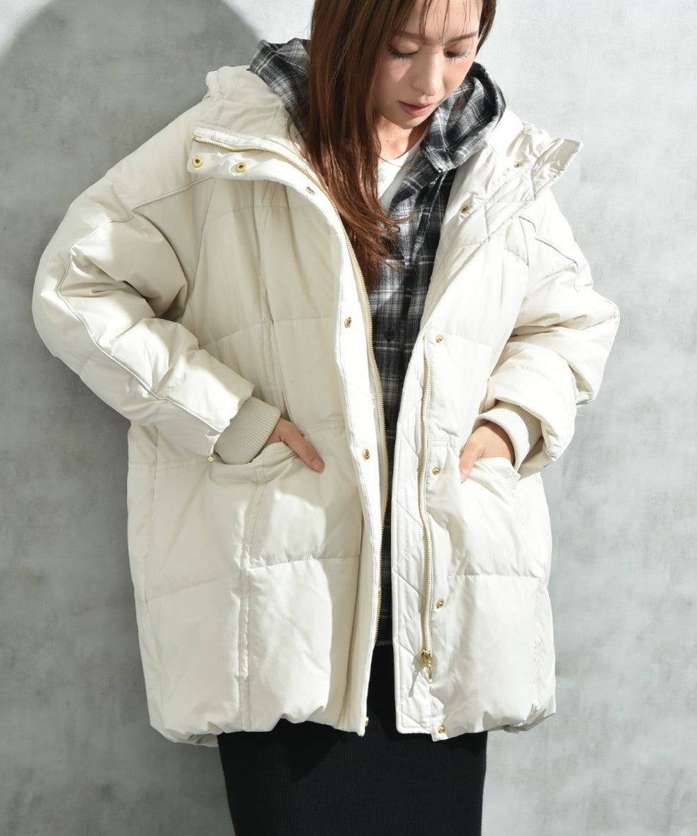 インタープラネット INTERPLANET ストレッチフードミドルピュアダウン (グレージュ) グレージュ