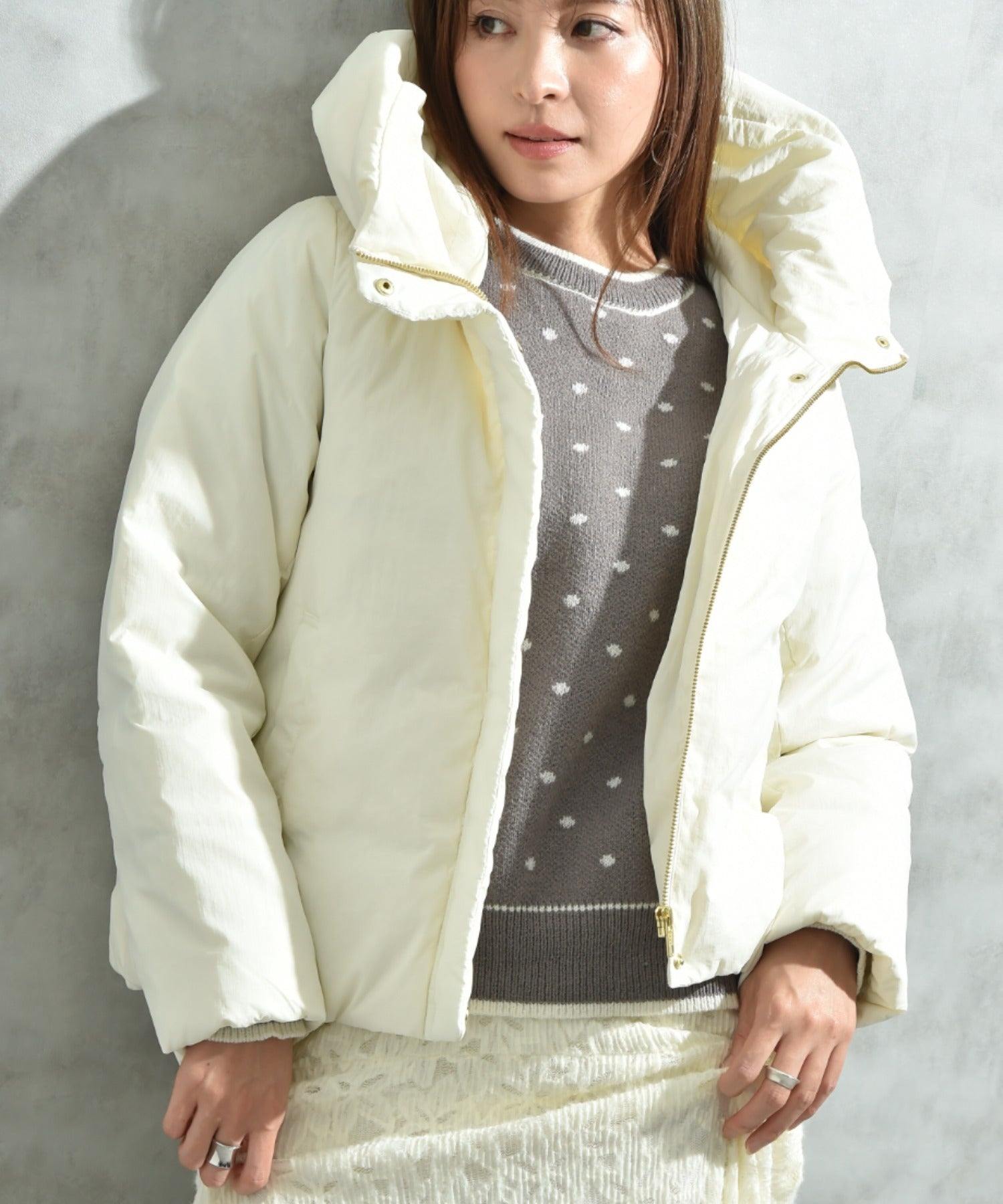 インタープラネット INTERPLANET ナイロンマイクロタフタフード付ショートコート (オフホワイト) オフホワイト