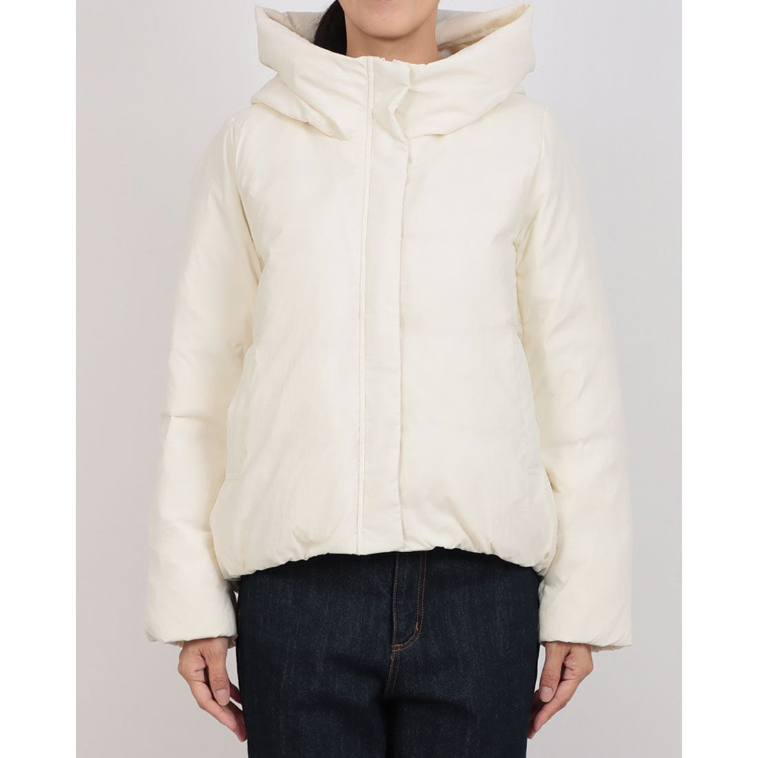 インタープラネット INTERPLANET ナイロンマイクロタフタフード付ショートコート (オフホワイト) オフホワイト