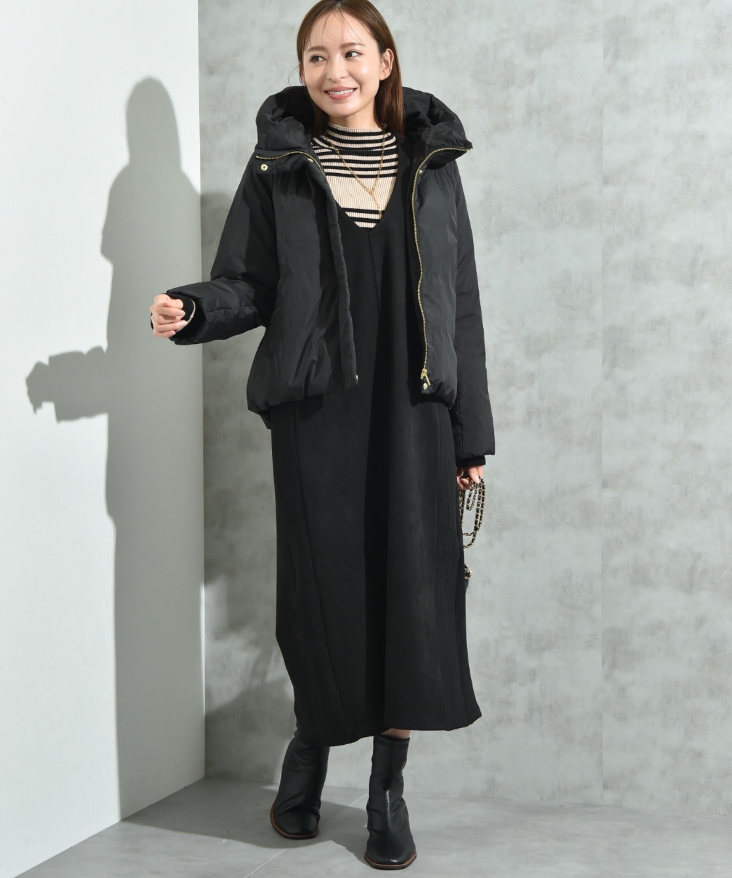 インタープラネット INTERPLANET ナイロンマイクロタフタフード付ショートコート (オフホワイト) オフホワイト