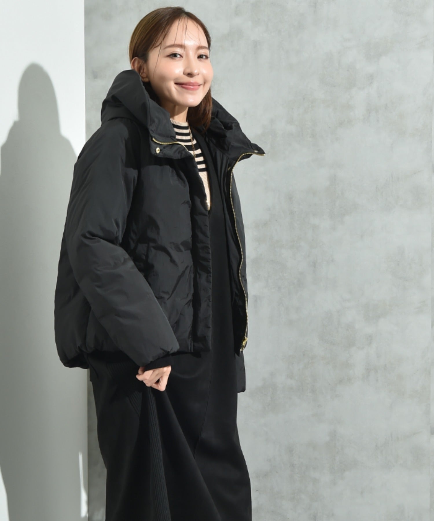 インタープラネット INTERPLANET ナイロンマイクロタフタフード付ショートコート (オフホワイト) オフホワイト