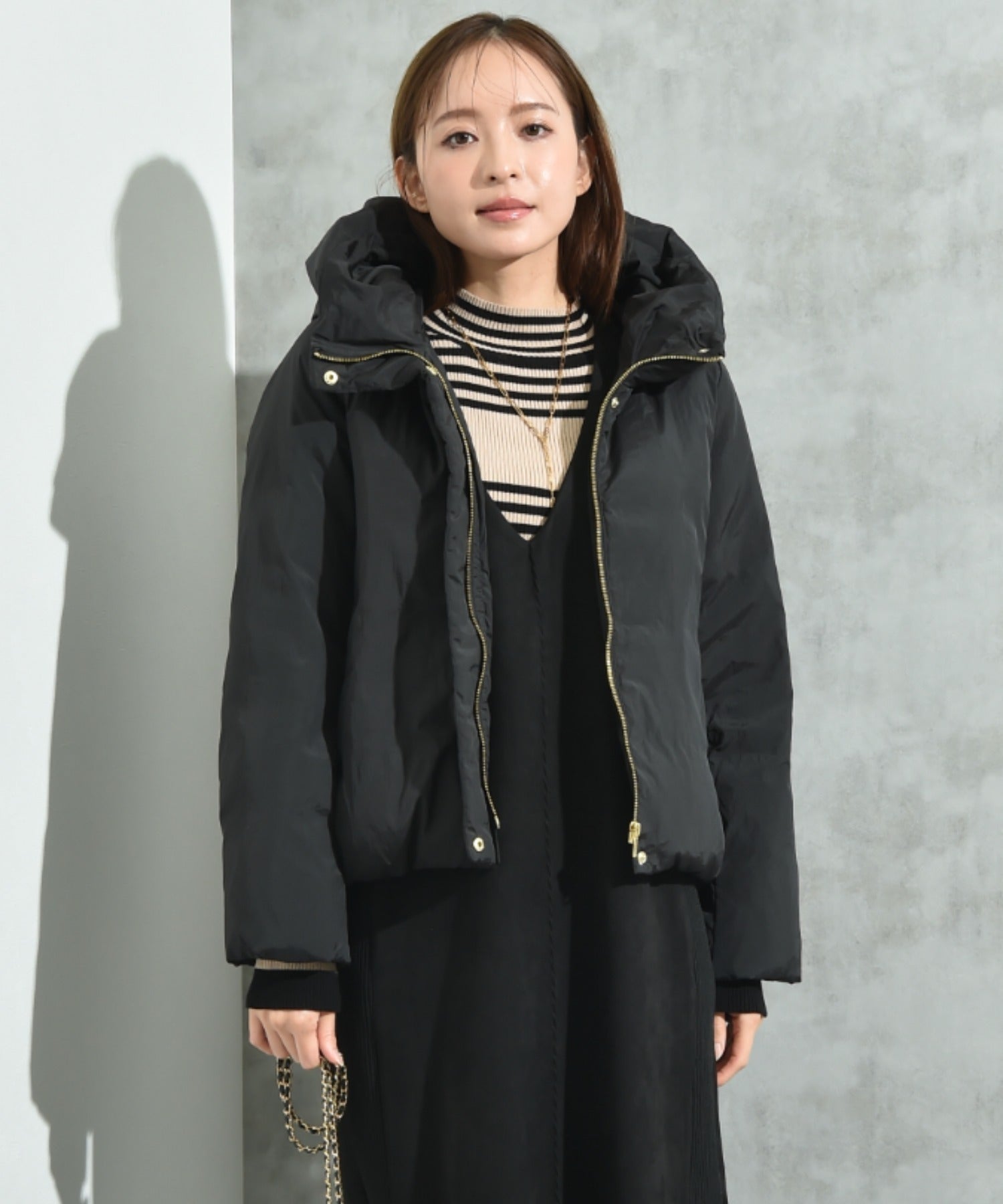 インタープラネット INTERPLANET ナイロンマイクロタフタフード付ショートコート (オフホワイト) オフホワイト