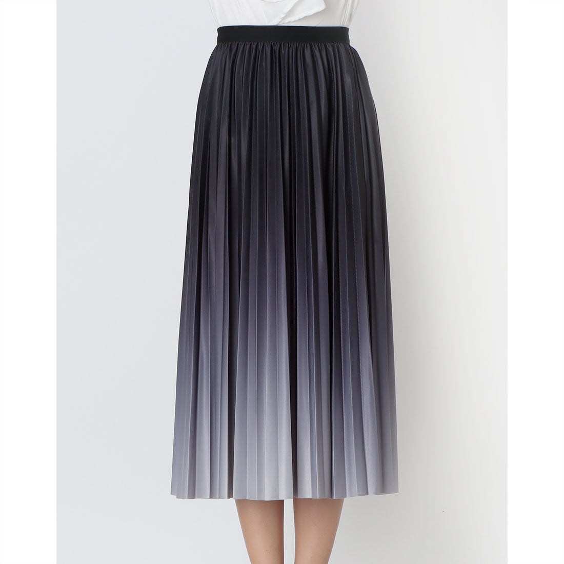 インタープラネット INTERPLANET グラデーションプリーツスカート (ブラック) ブラック