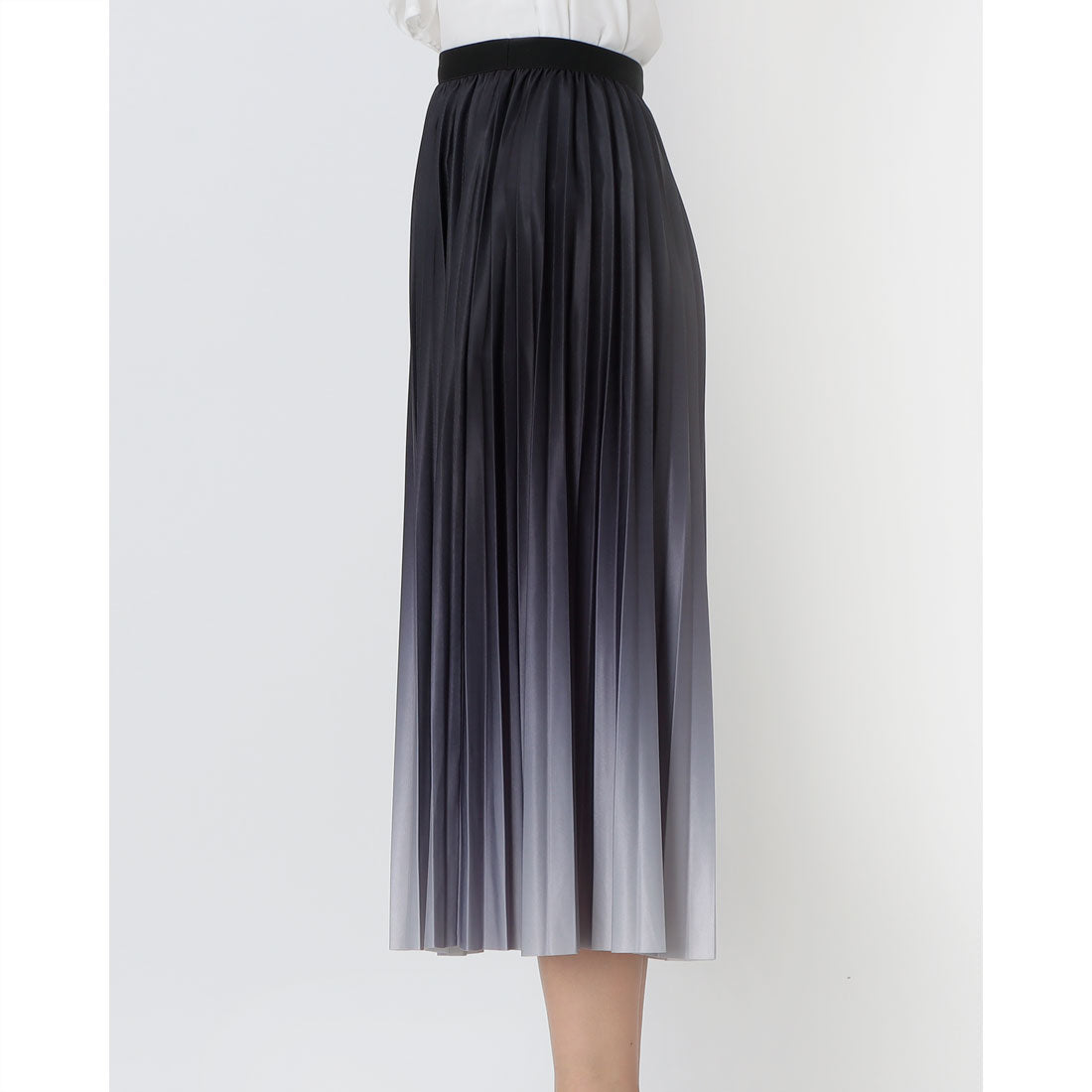 インタープラネット INTERPLANET グラデーションプリーツスカート (ブラック) ブラック