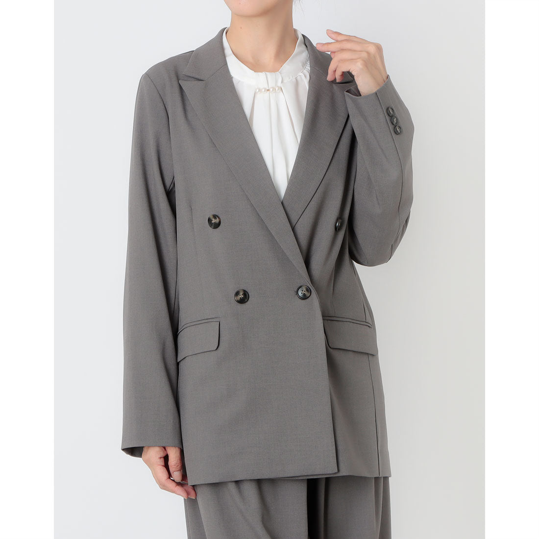 インタープラネット INTERPLANET ストレッチツイルダブルジャケット (グレー) グレー