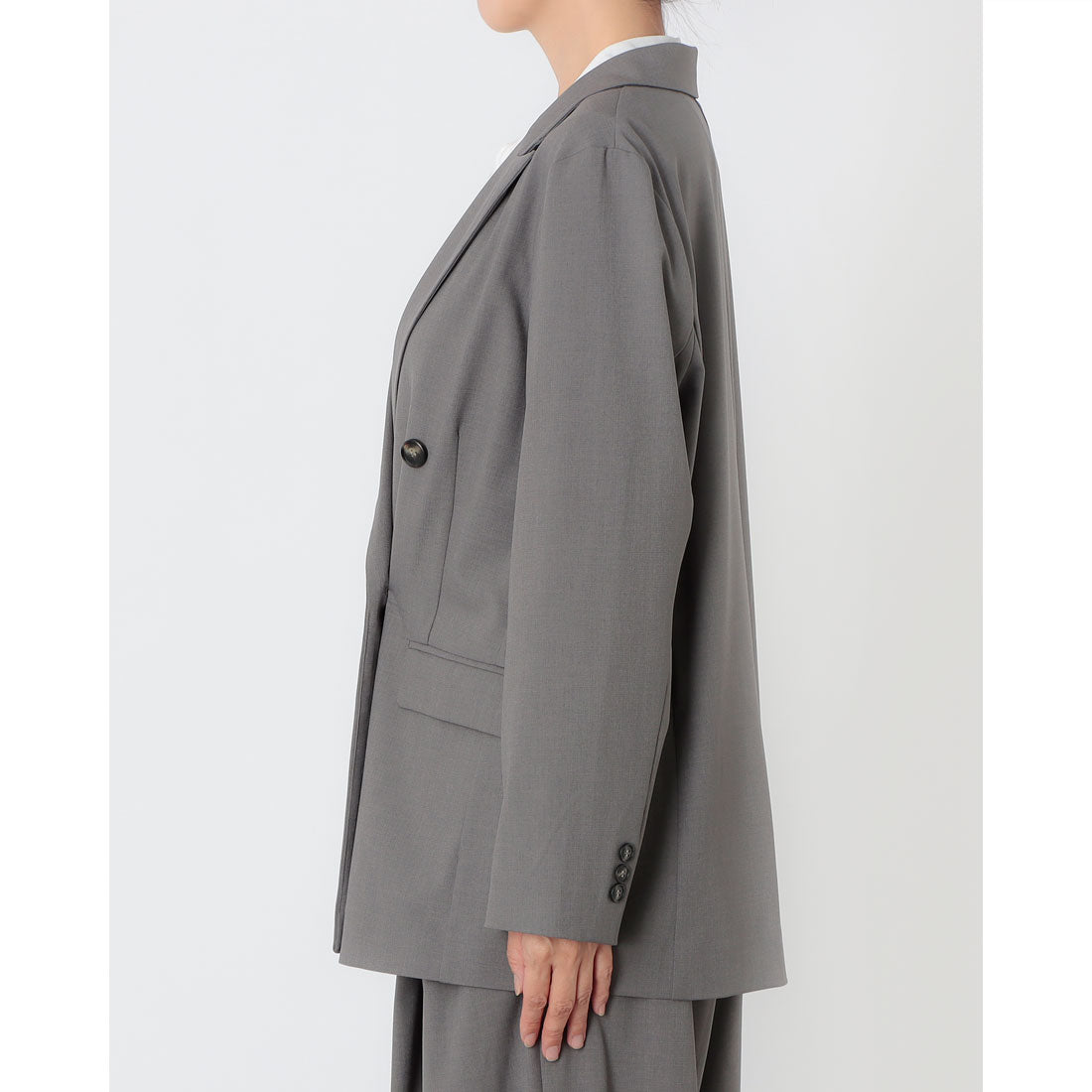 インタープラネット INTERPLANET ストレッチツイルダブルジャケット (グレー) グレー