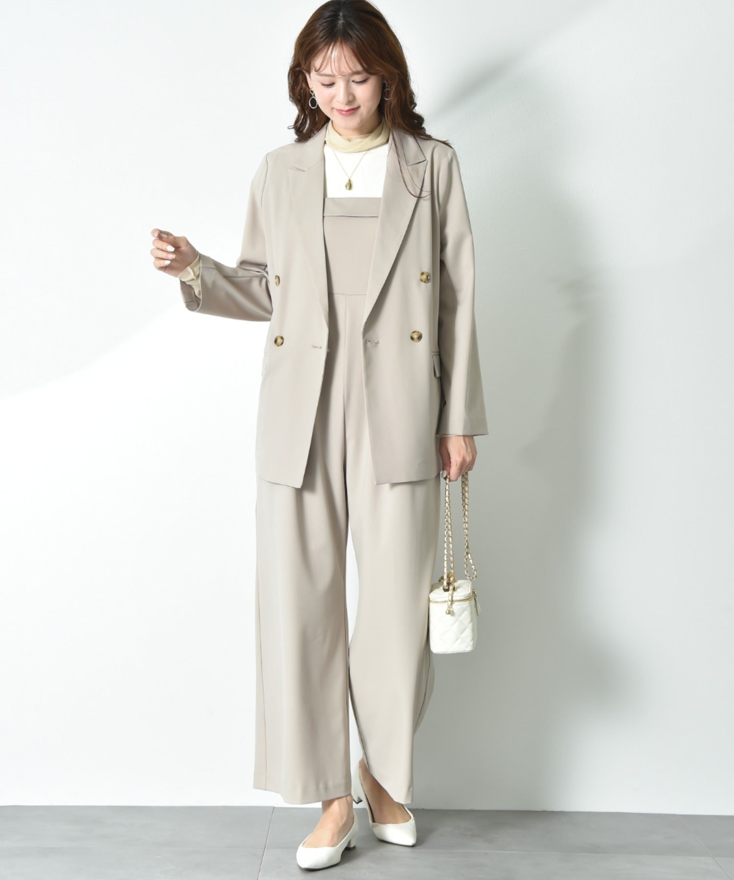 インタープラネット INTERPLANET ストレッチツイルダブルジャケット (グレー) グレー