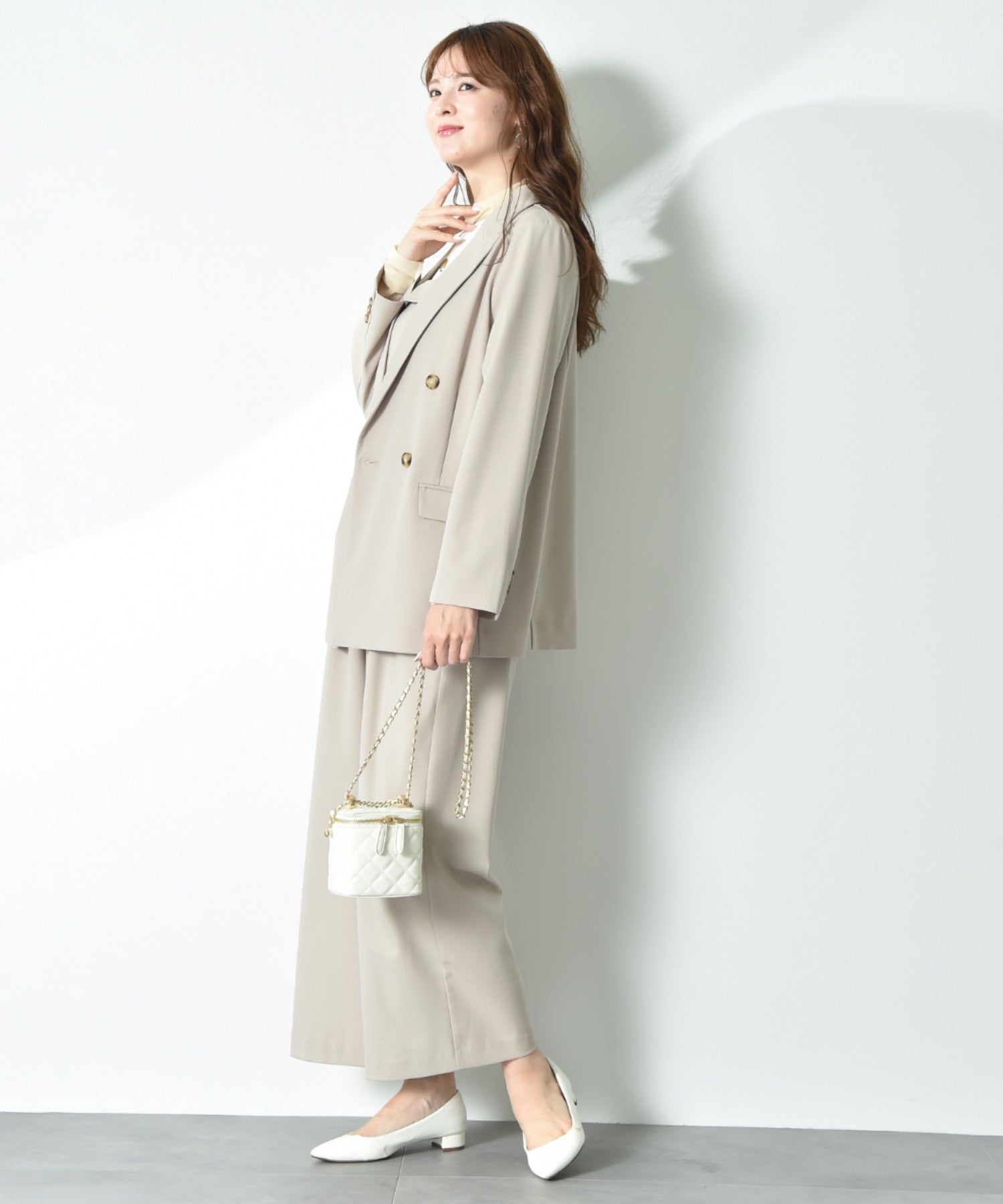 インタープラネット INTERPLANET ストレッチツイルダブルジャケット (グレー) グレー