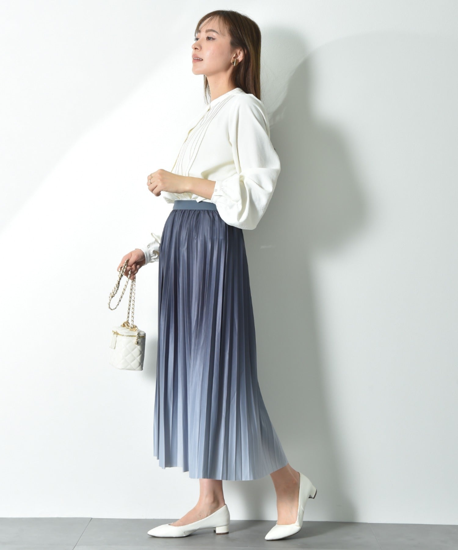 インタープラネット INTERPLANET ポーラピンタックブラウス (ブラック) ブラック