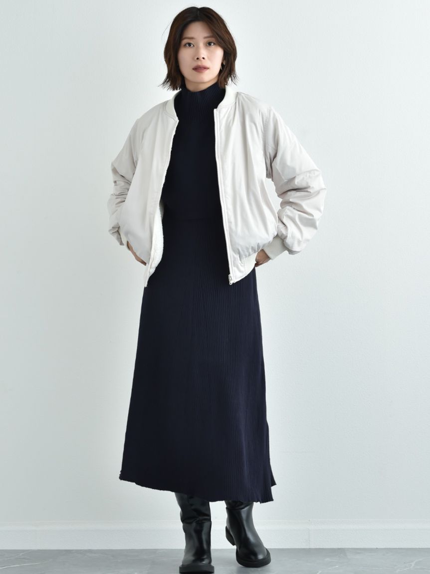 インタープラネット INTERPLANET Eツイル*ボアリバーシブルMAー1ブルゾン