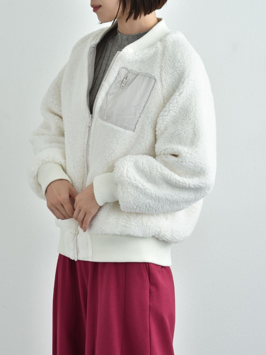 インタープラネット INTERPLANET Eツイル*ボアリバーシブルMAー1ブルゾン