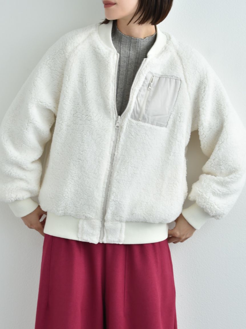 インタープラネット INTERPLANET Eツイル*ボアリバーシブルMAー1ブルゾン