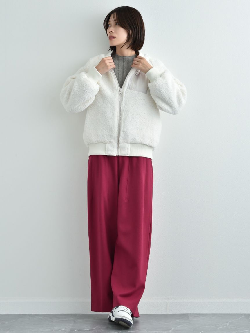 インタープラネット INTERPLANET Eツイル*ボアリバーシブルMAー1ブルゾン