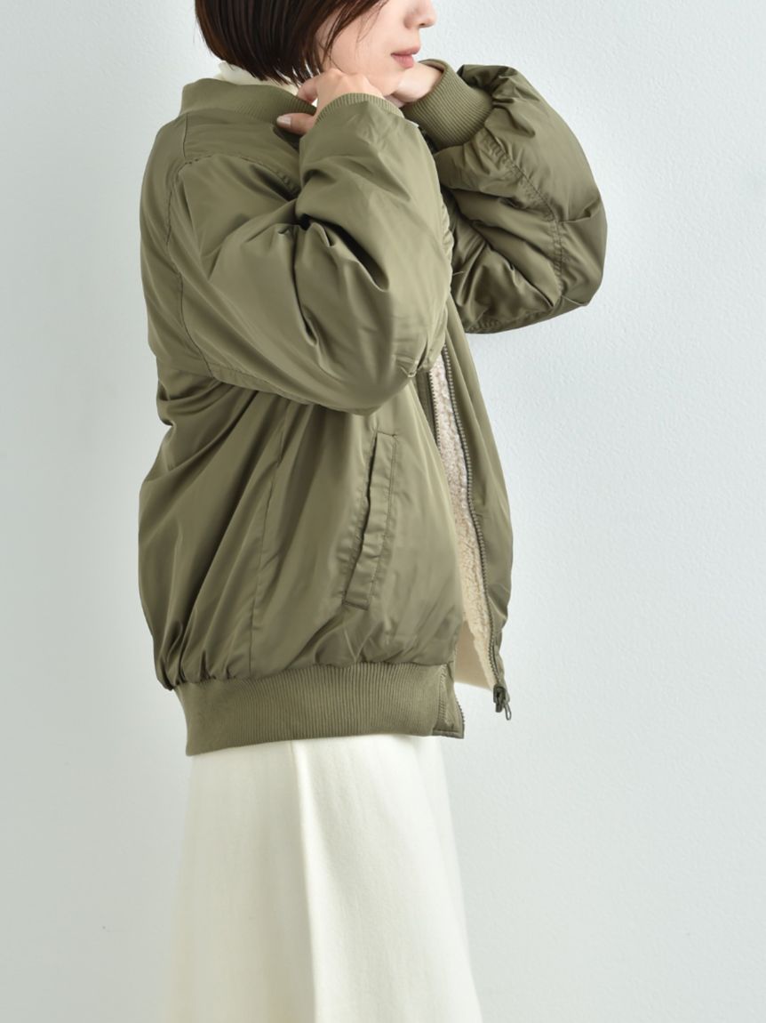 インタープラネット INTERPLANET Eツイル*ボアリバーシブルMAー1ブルゾン