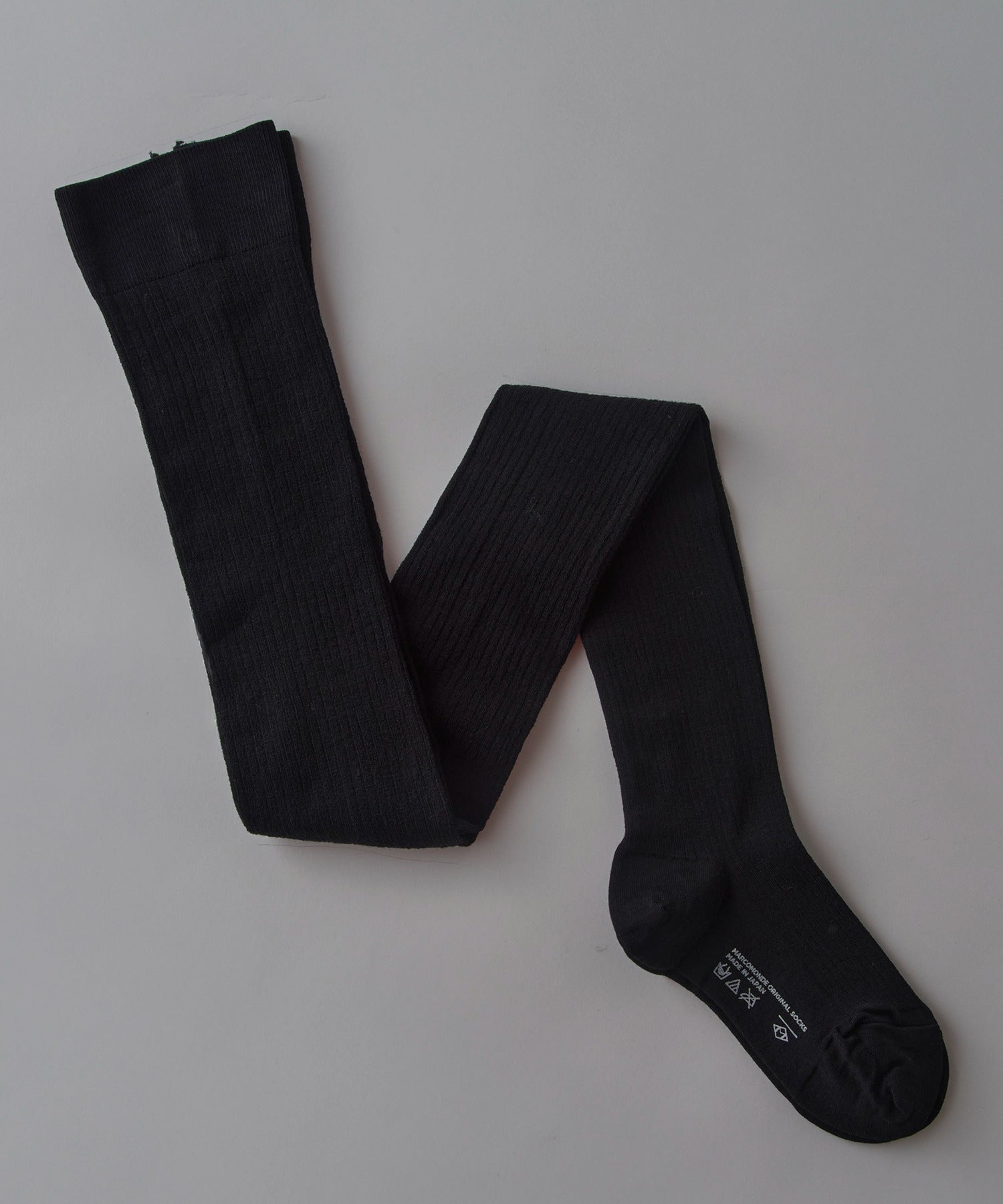 マルコモンド MARCOMONDE wool wide ribbed tights 240N5/1W-T 靴下 ソックス (ブラック) ブラック