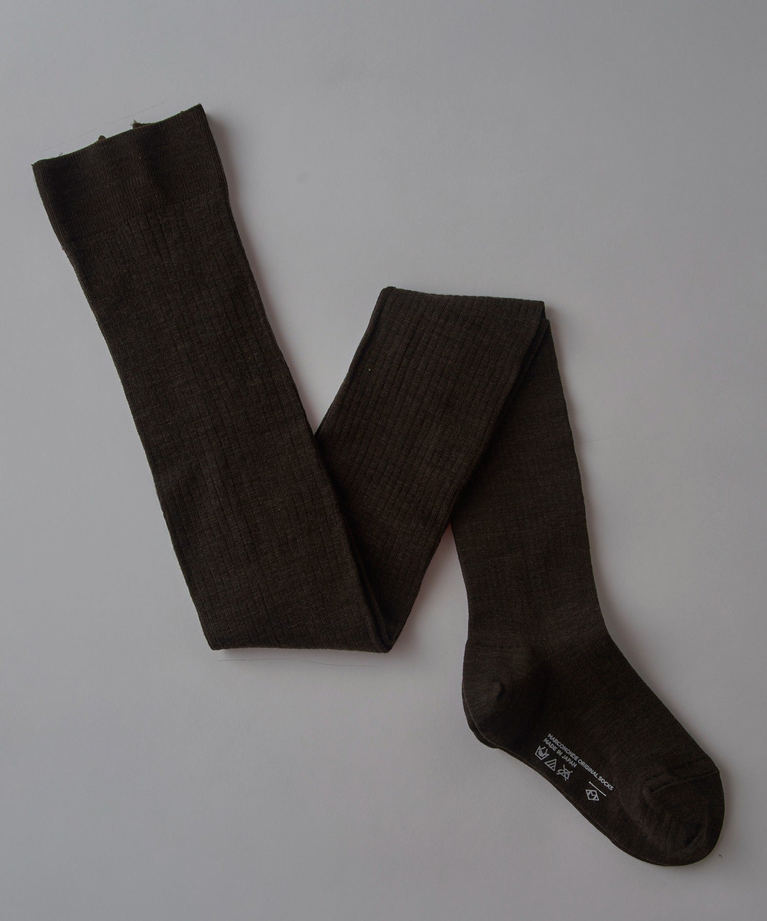マルコモンド MARCOMONDE wool wide ribbed tights 240N5/1W-T 靴下 ソックス (ダークブラウン) ダークブラウン
