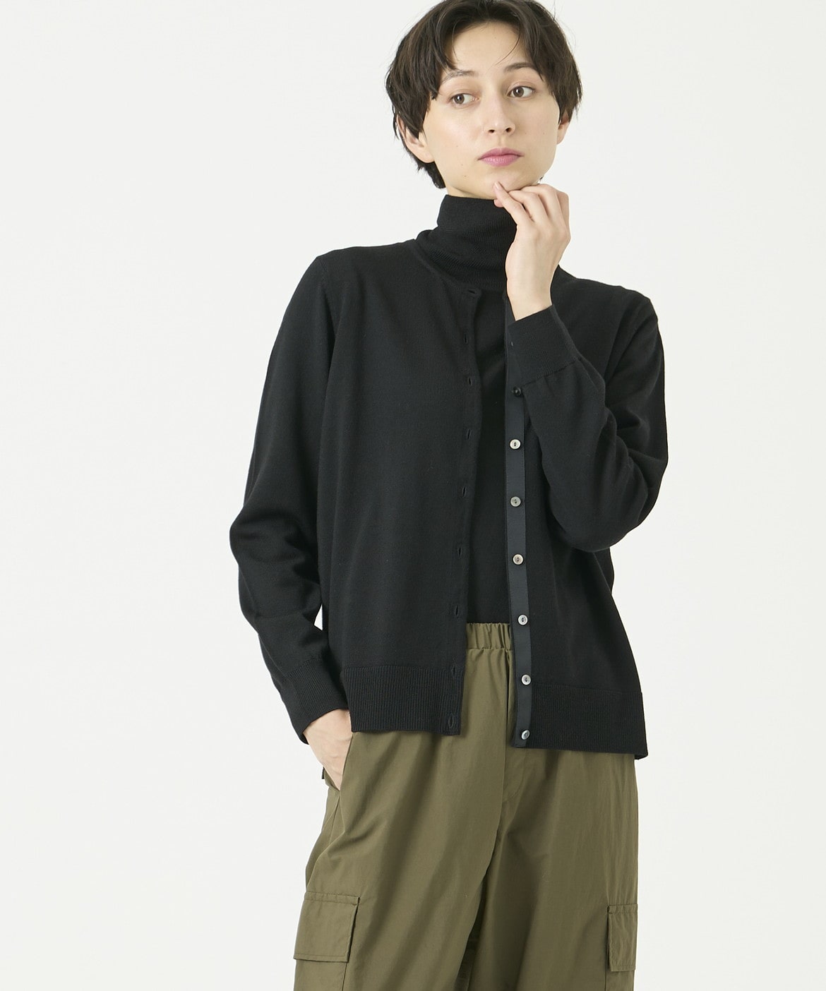 イッツインターナショナル I.T.'S. international ウォッシャブルウールベーシックタートルネックニット《HARMONY》 (ブラック) ブラック