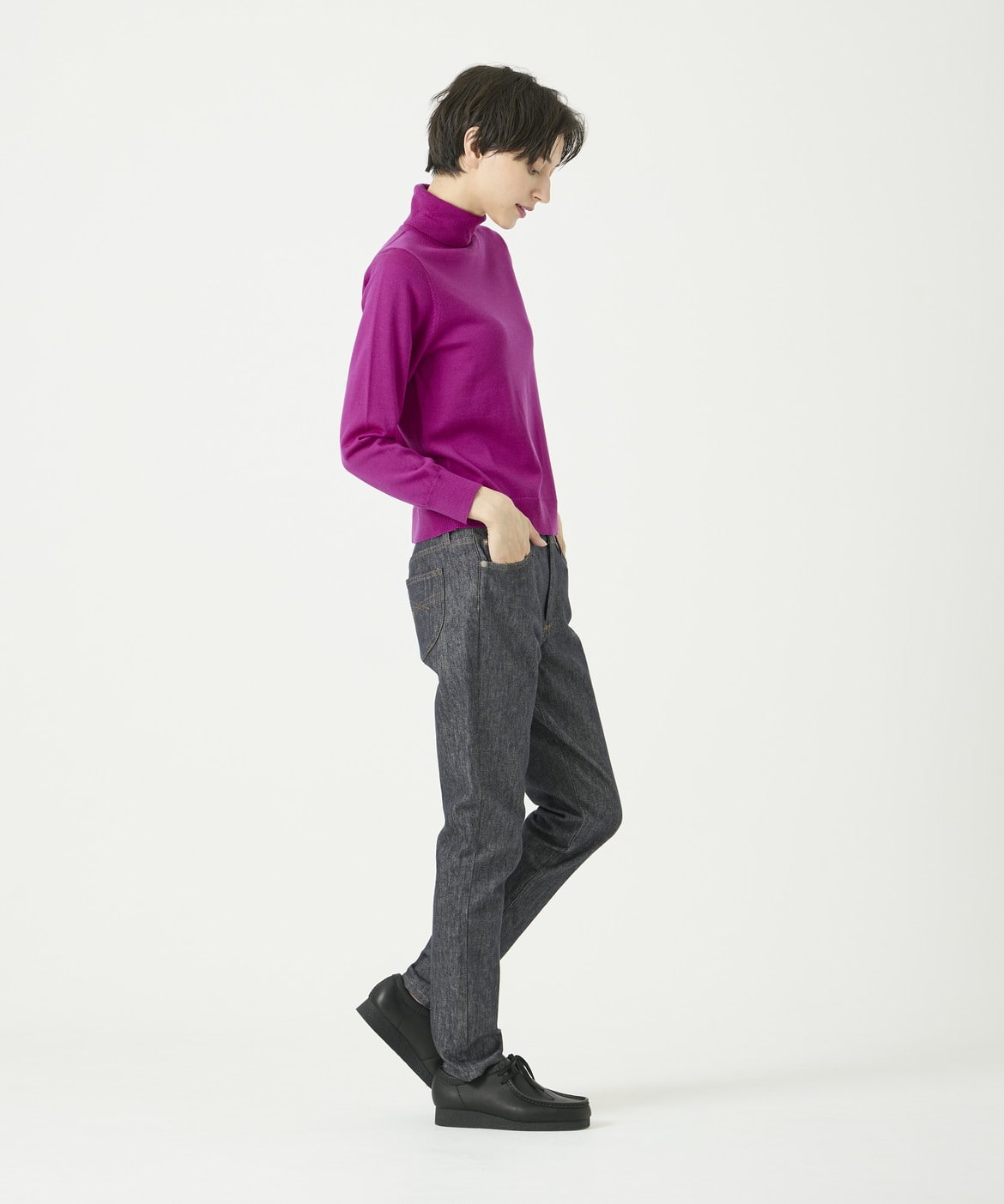 イッツインターナショナル I.T.'S. international ウォッシャブルウールベーシックタートルネックニット《HARMONY》 (ブラック) ブラック