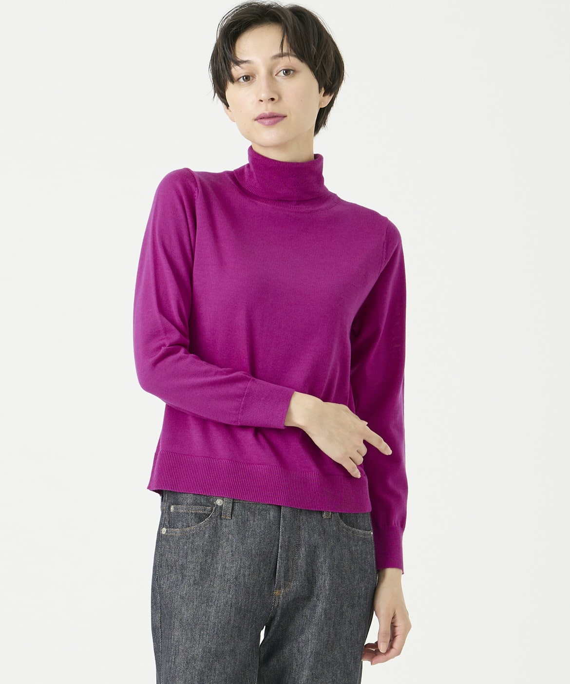 イッツインターナショナル I.T.'S. international ウォッシャブルウールベーシックタートルネックニット《HARMONY》 (ブラック) ブラック