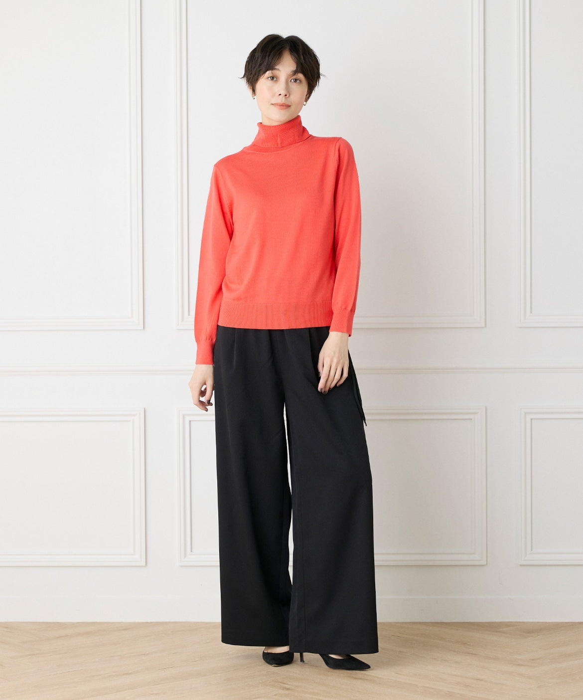 イッツインターナショナル I.T.'S. international ウォッシャブルウールベーシックタートルネックニット《HARMONY》 (ブラック) ブラック