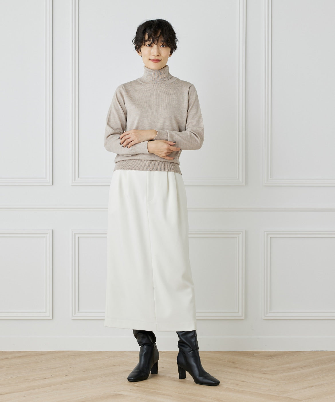 イッツインターナショナル I.T.'S. international ウォッシャブルウールベーシックタートルネックニット《HARMONY》 (ブラック) ブラック