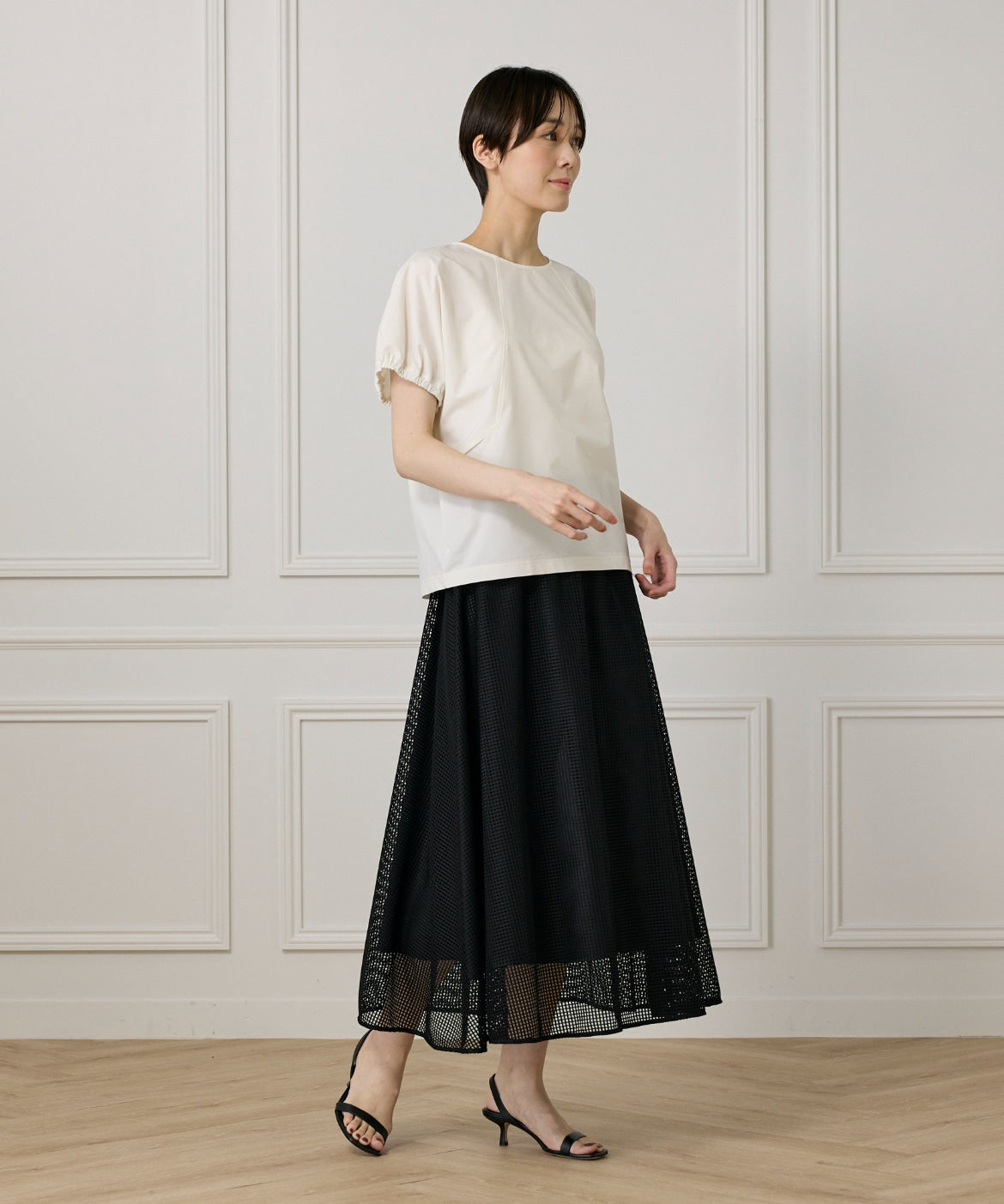 イッツインターナショナル I.T.'S. international キャザースリーブブラウス《撥水加工》 (モカチャ3) モカチャ3