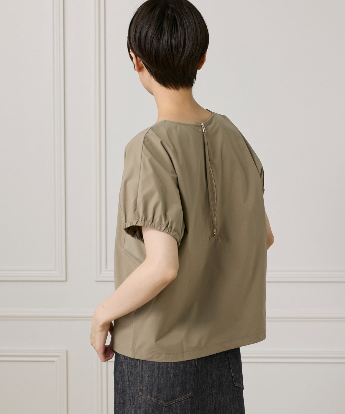 イッツインターナショナル I.T.'S. international キャザースリーブブラウス《撥水加工》 (モカチャ3) モカチャ3