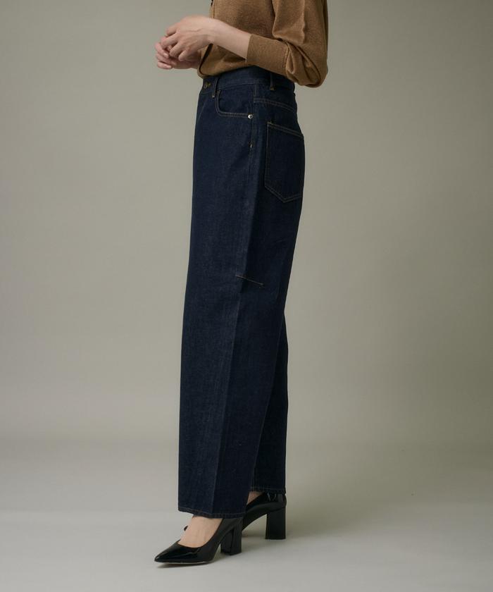 イッツインターナショナル I.T.'S. international 反応染デニムバレルレッグパンツ (インディゴ9) インディゴ9