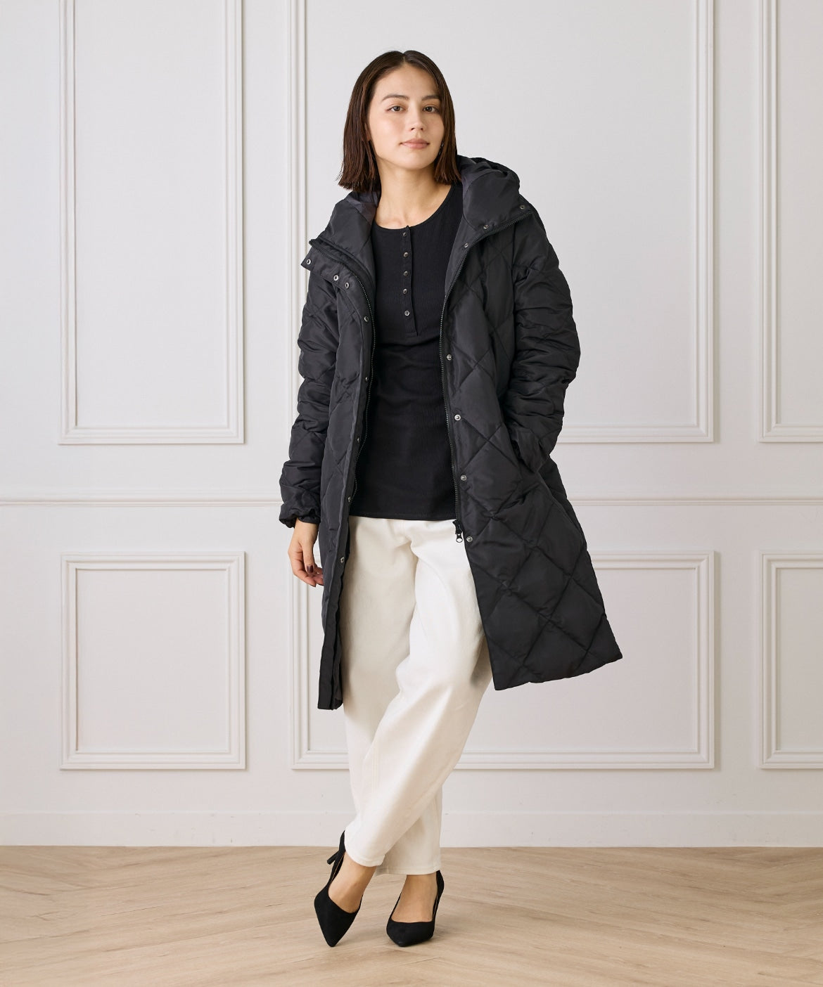 イッツインターナショナル I.T.'S. international フーデットダウンコート《TAIONコラボレーション》 (グレーベージュ3) グレーベージュ3