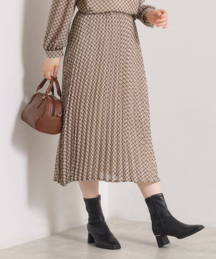 イッツデモ ITS'DEMO チェックプリーツスカート (ベージュ(152)) ベージュ(152)