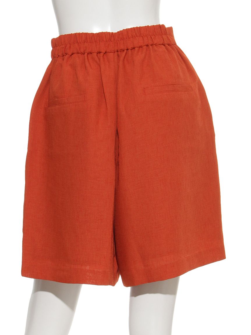 イッツデモ ITS'DEMO 麻調合繊ハーフパンツ (オレンジ) オレンジ