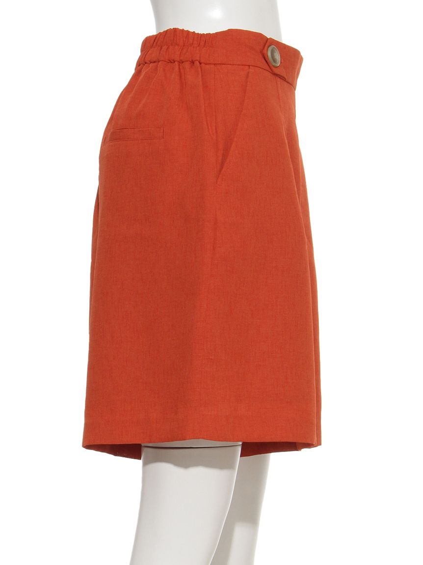 イッツデモ ITS'DEMO 麻調合繊ハーフパンツ (オレンジ) オレンジ