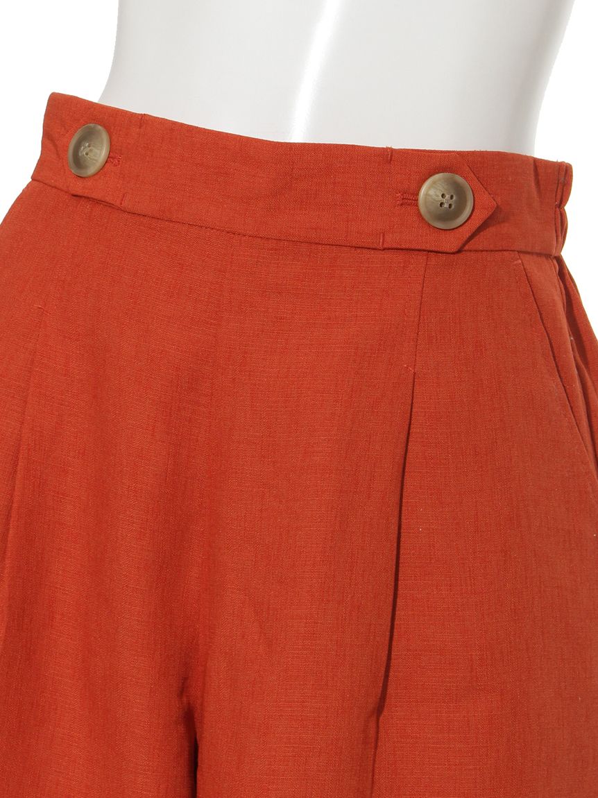 イッツデモ ITS'DEMO 麻調合繊ハーフパンツ (オレンジ) オレンジ