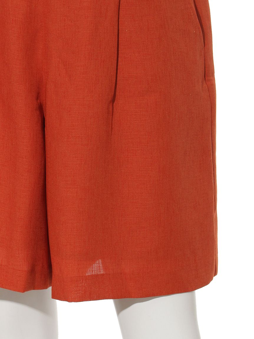 イッツデモ ITS'DEMO 麻調合繊ハーフパンツ (オレンジ) オレンジ