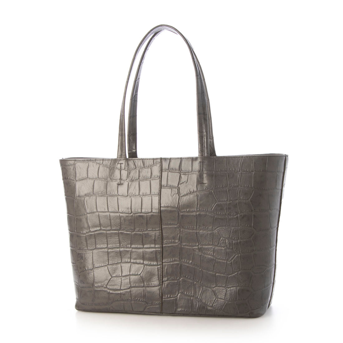 イタリコ ITALICO 日本製 クロコ型押し 牛革 国産 レザー トートバッグ (ダークグレー) ダークグレー